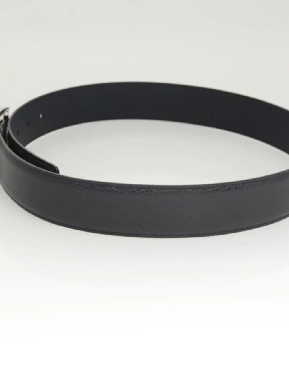 GUCCI Belt Leather Outlet 38.2" Navy Silver 449716 Auth 123067 - Picture 4 of 11